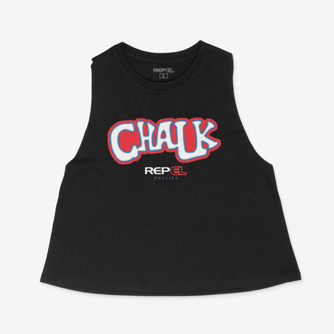 Chalk - Crop Racerback Tank - Black