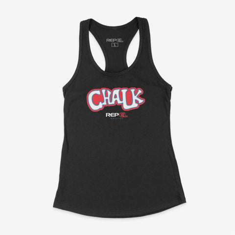 Chalk Racerback Tank Top - Black
