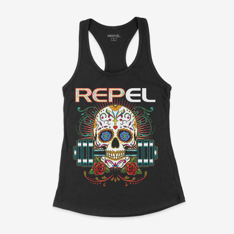 Day of the Dead Racerback Tank Top - Black