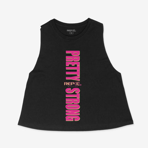Pretty Strong - Cropped Racerback Tank