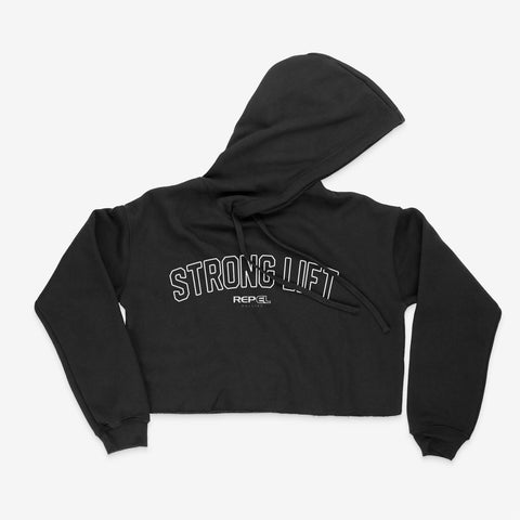 Strong Lift - Cropped Hoodie - Black